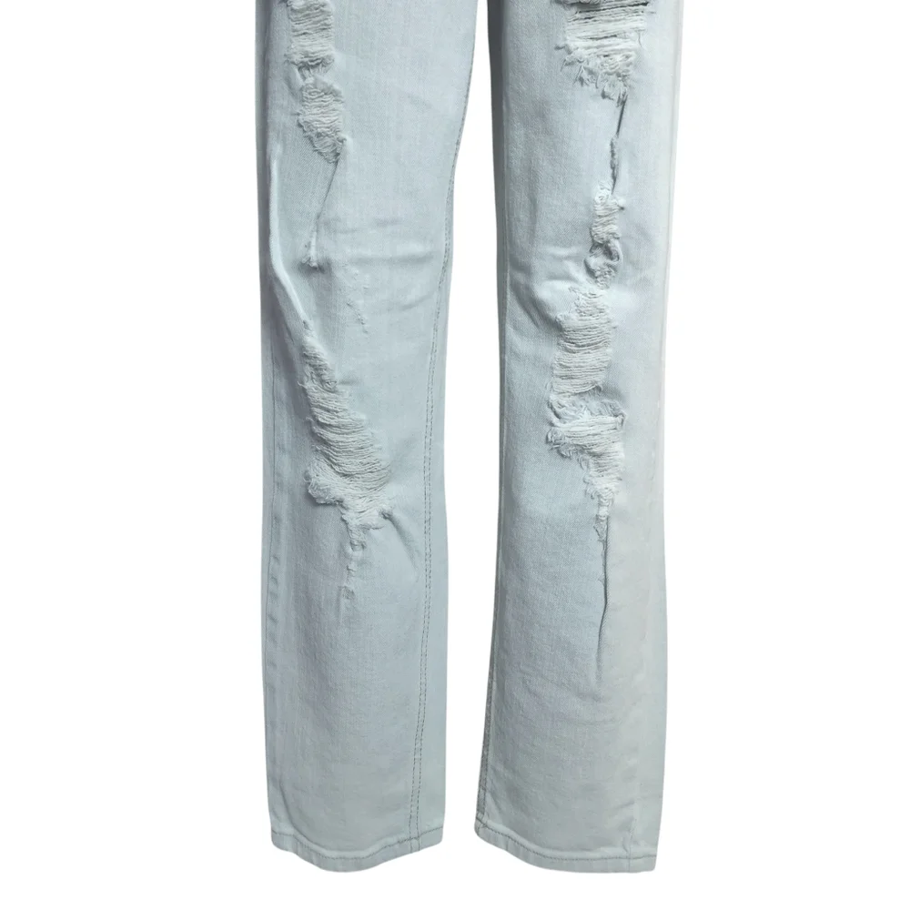 Wild Fable Denim Light Wash Highest Rise Mom Jeans Womens Size 0 Distressed - Picture 3 of 5